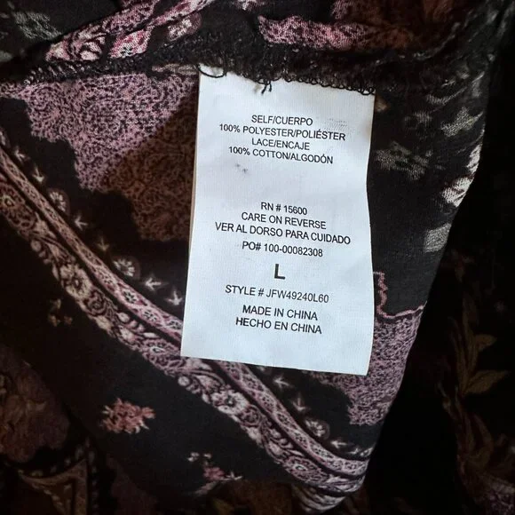 Mason & Belle Laria Crochet Floral Open Front Kimono Large - Picture 5 of 8